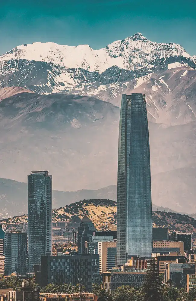 Santiago skyline with the Andes behind