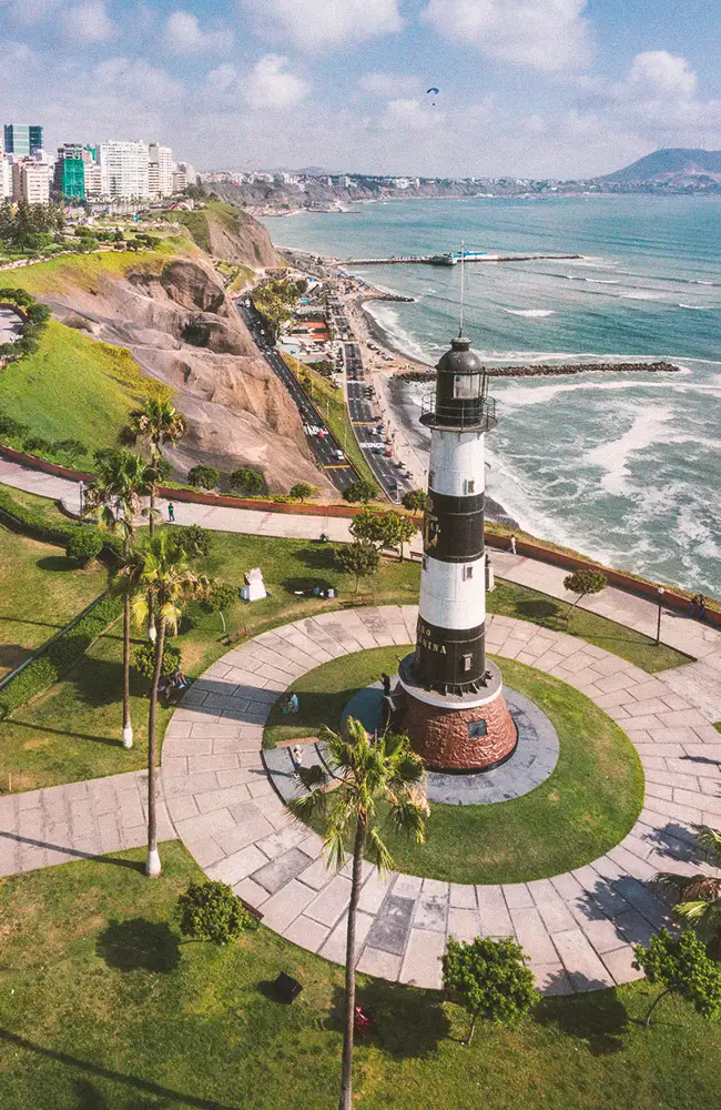 Lima's coastline at dusk